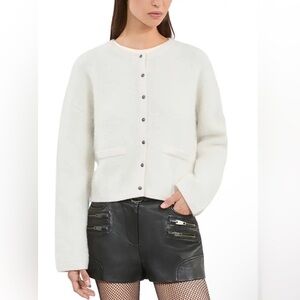 THE KOOPLES • Wide Fit Cardigan in Cream, NWT Size Large